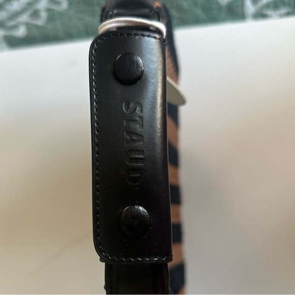 NWT STAUD Woven Raffia Moon Tote Bag - Picture 11 of 12